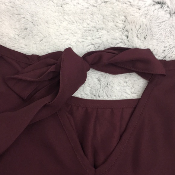 Lauren Conrad pleated blouse in deep purple - Picture 6 of 7